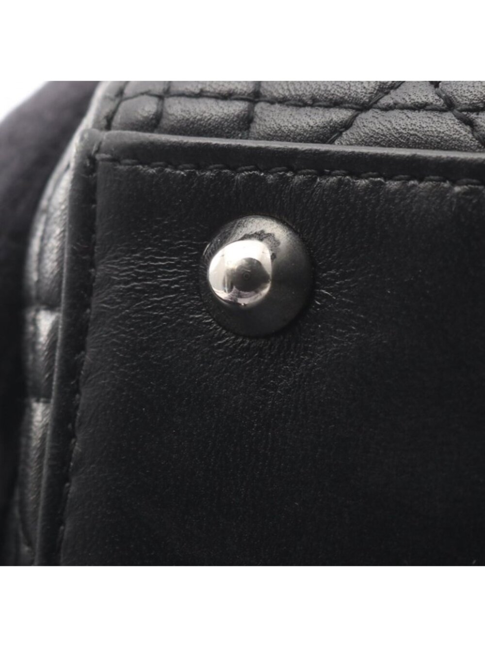 ★SOLD★ Dior Handbag Lady Dior Large Cannage 2-Way Black Leather Lady Dior Tote - Picture 6 of 9